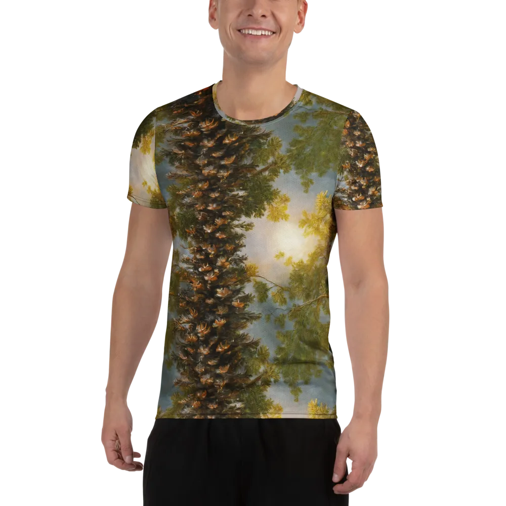 Golden Conifer on Men's Athletic T-Shirt — Front
