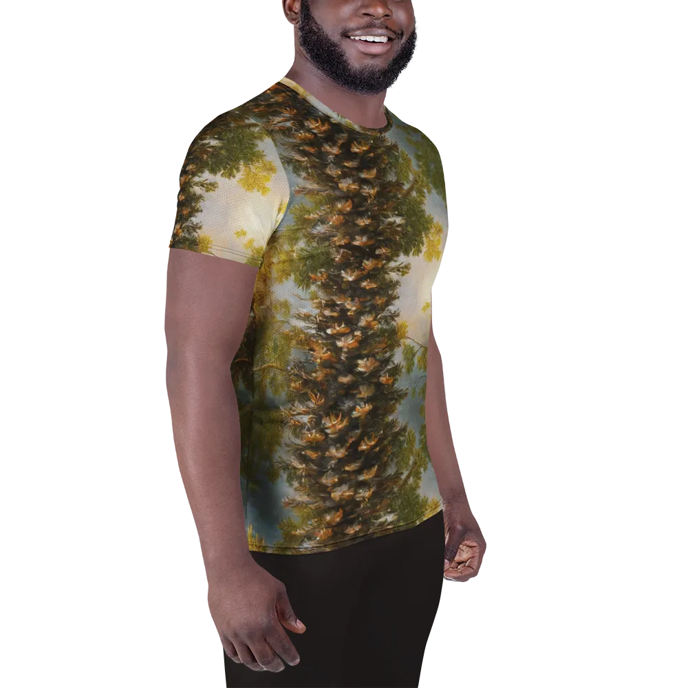 Golden Conifer on Men's Athletic T-Shirt — Right