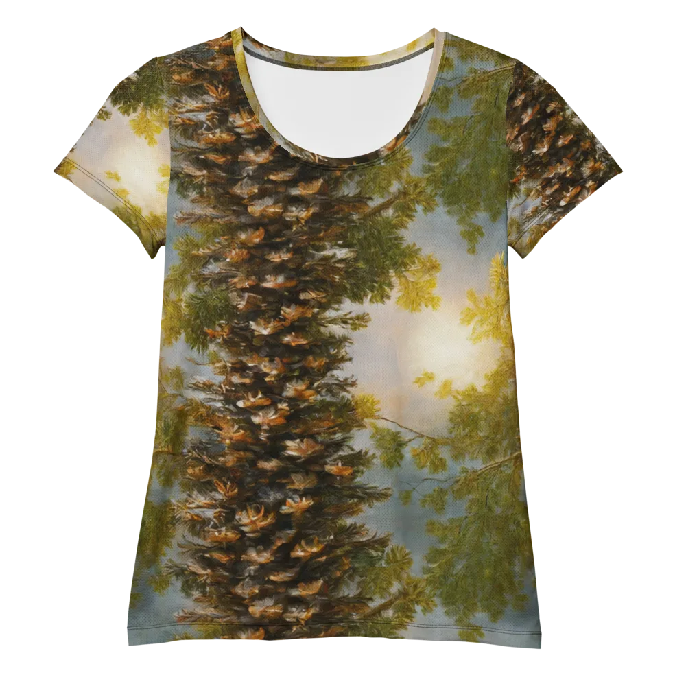 Golden Conifer on Women's Athletic T-Shirt — Front