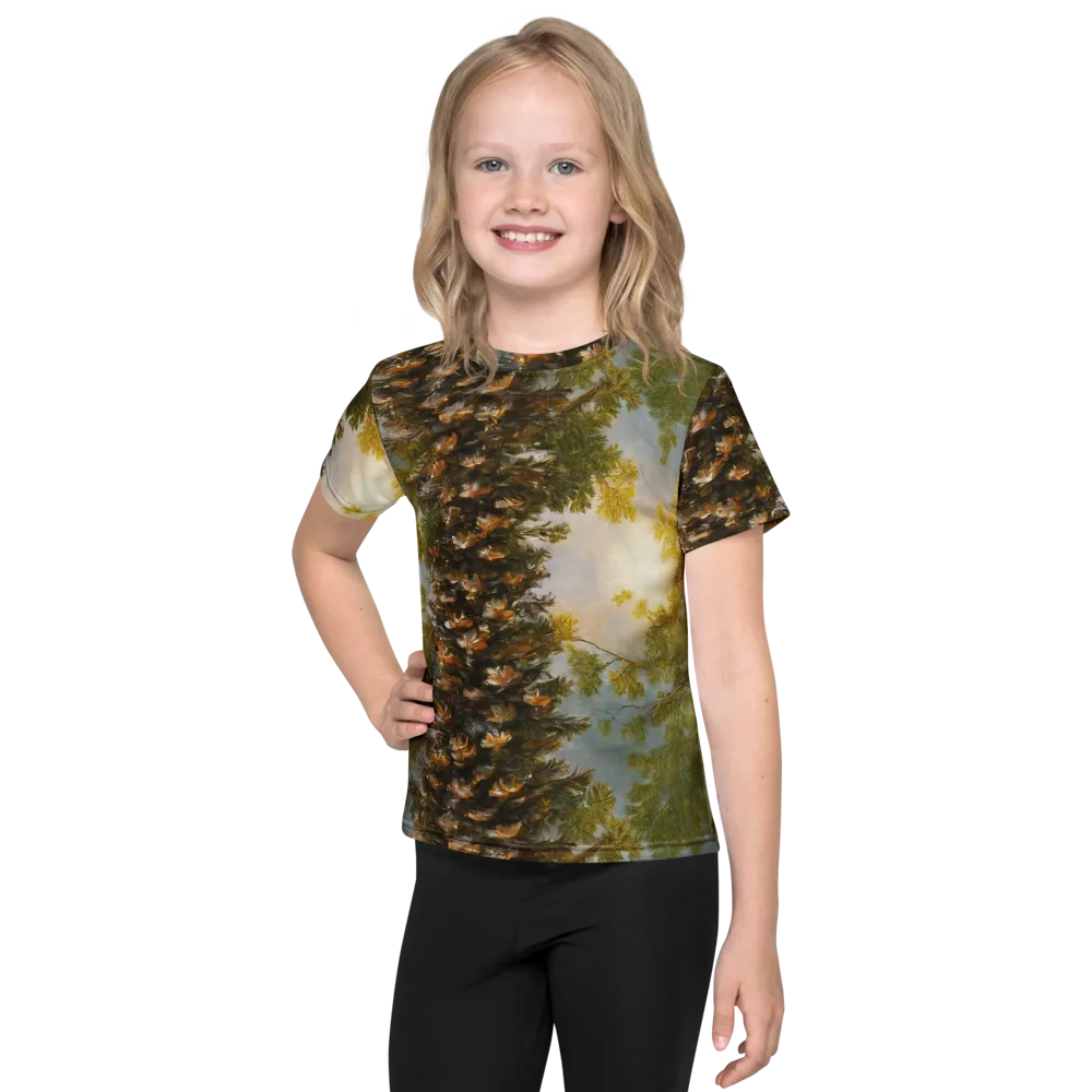 Golden Conifer on Kids Crew Neck T-Shirt — Front