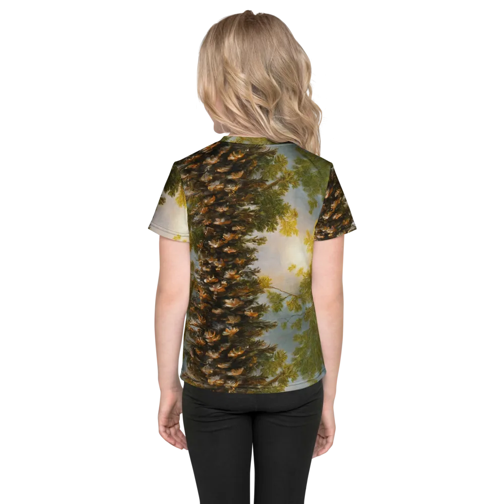 Golden Conifer on Kids Crew Neck T-Shirt — Back