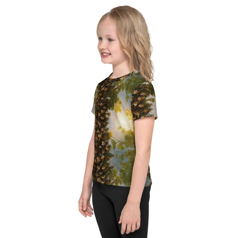 Golden Conifer on Kids Crew Neck T-Shirt — Left