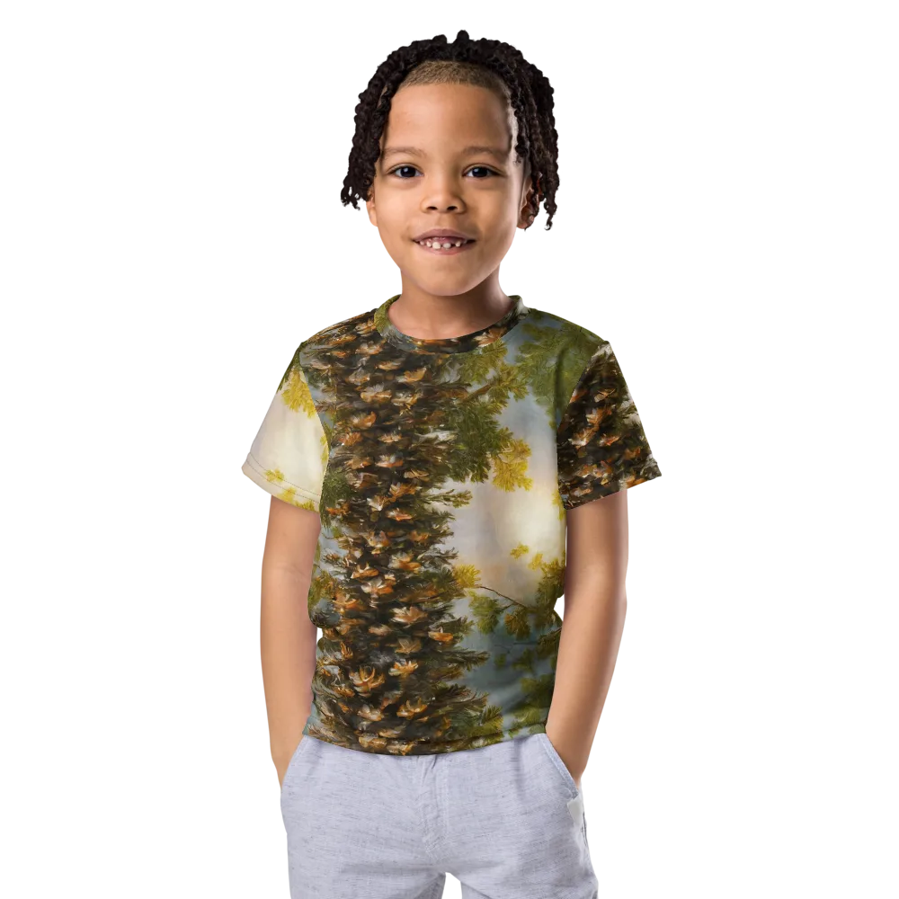 Golden Conifer on Kids Crew Neck T-Shirt — Front