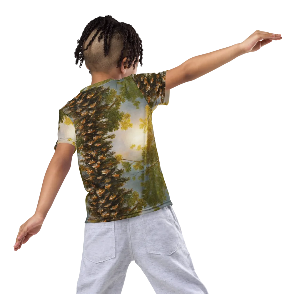 Golden Conifer on Kids Crew Neck T-Shirt — Back