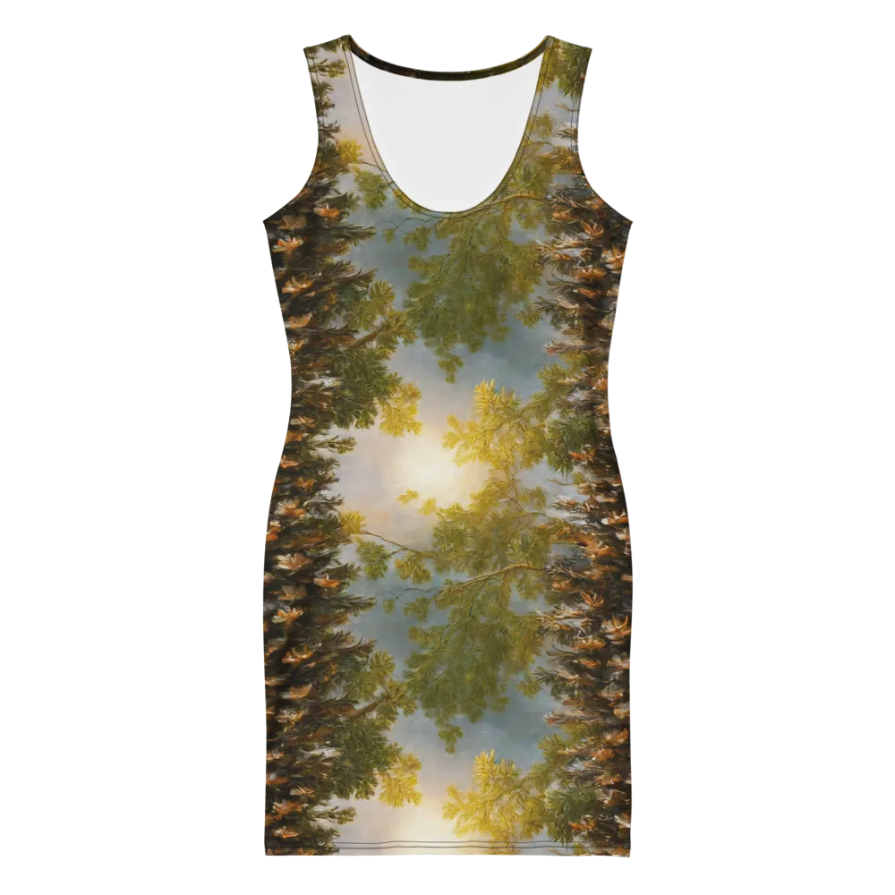 Golden Conifer on Bodycon Dress — Front