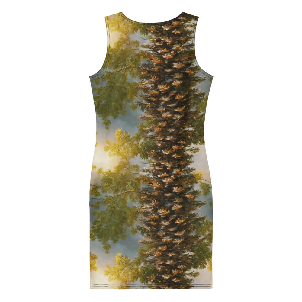 Golden Conifer on Bodycon Dress — Back