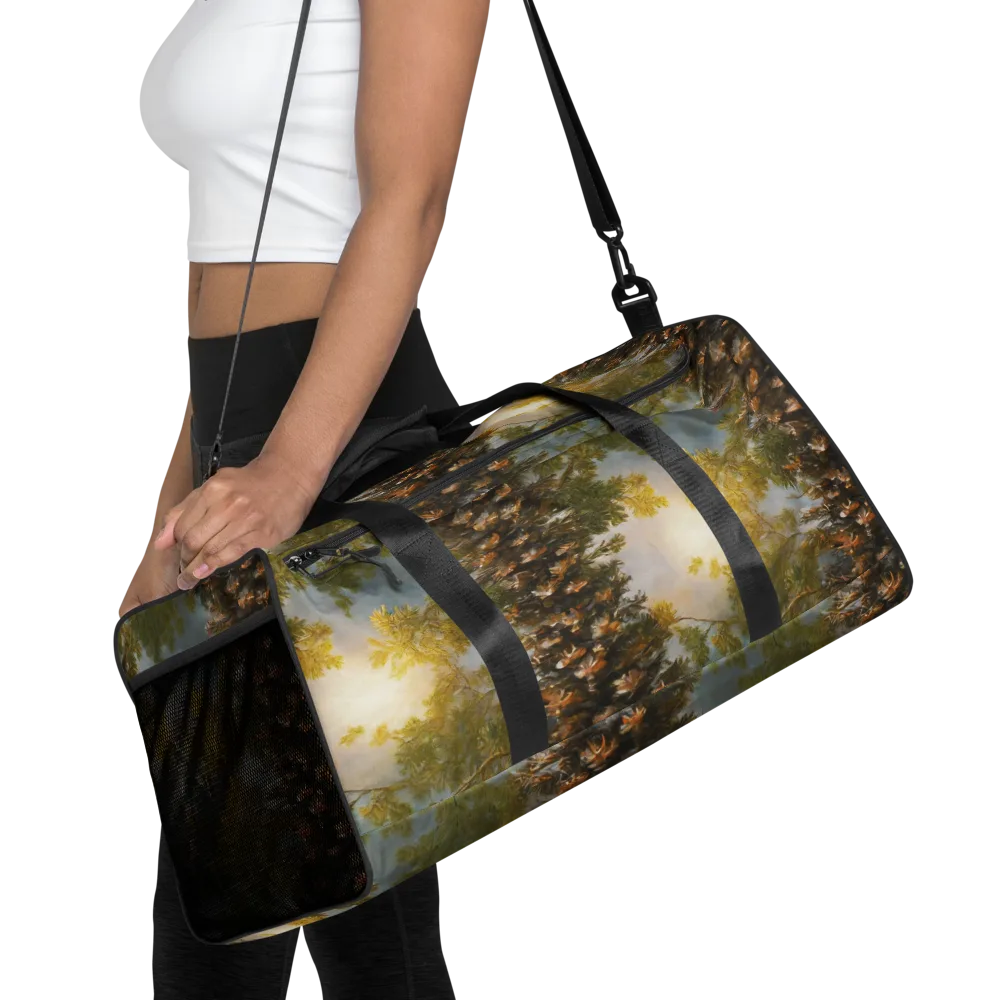 Golden Conifer on Duffle Bag — Front