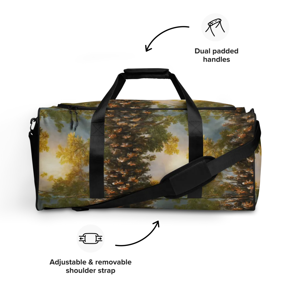 Golden Conifer on Duffle Bag — Front