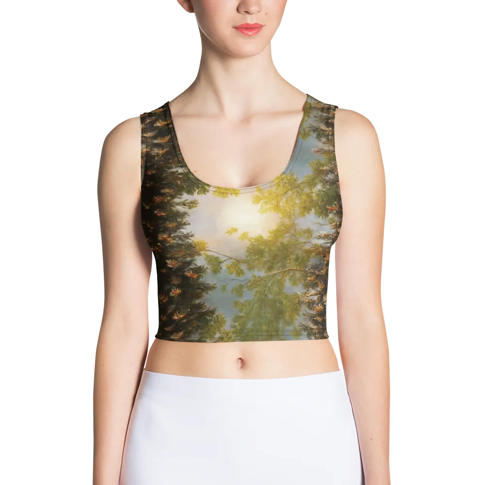 Golden Conifer on Crop Top — Front