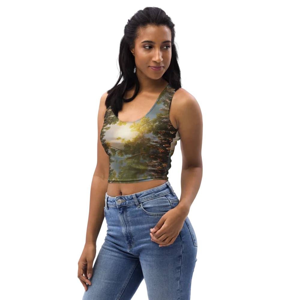 Golden Conifer on Crop Top — Left Front