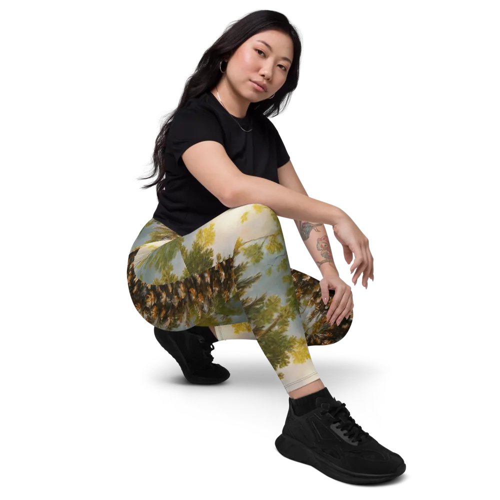Golden Conifer on Leggings with Pockets — Right Front