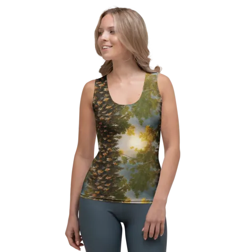 Golden Conifer on a Women's Tank Top
