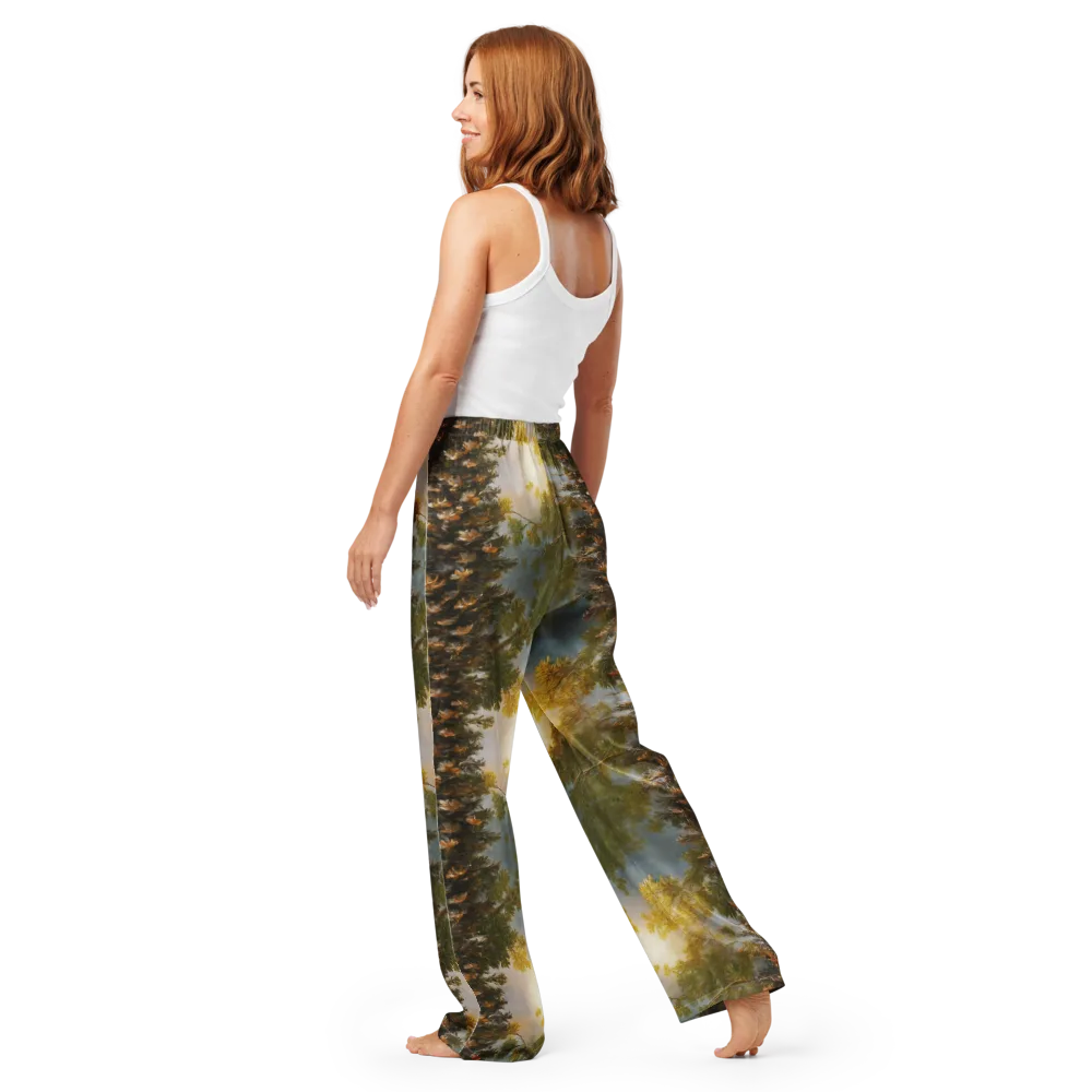 Golden Conifer on Women's Pajama Pants — Back