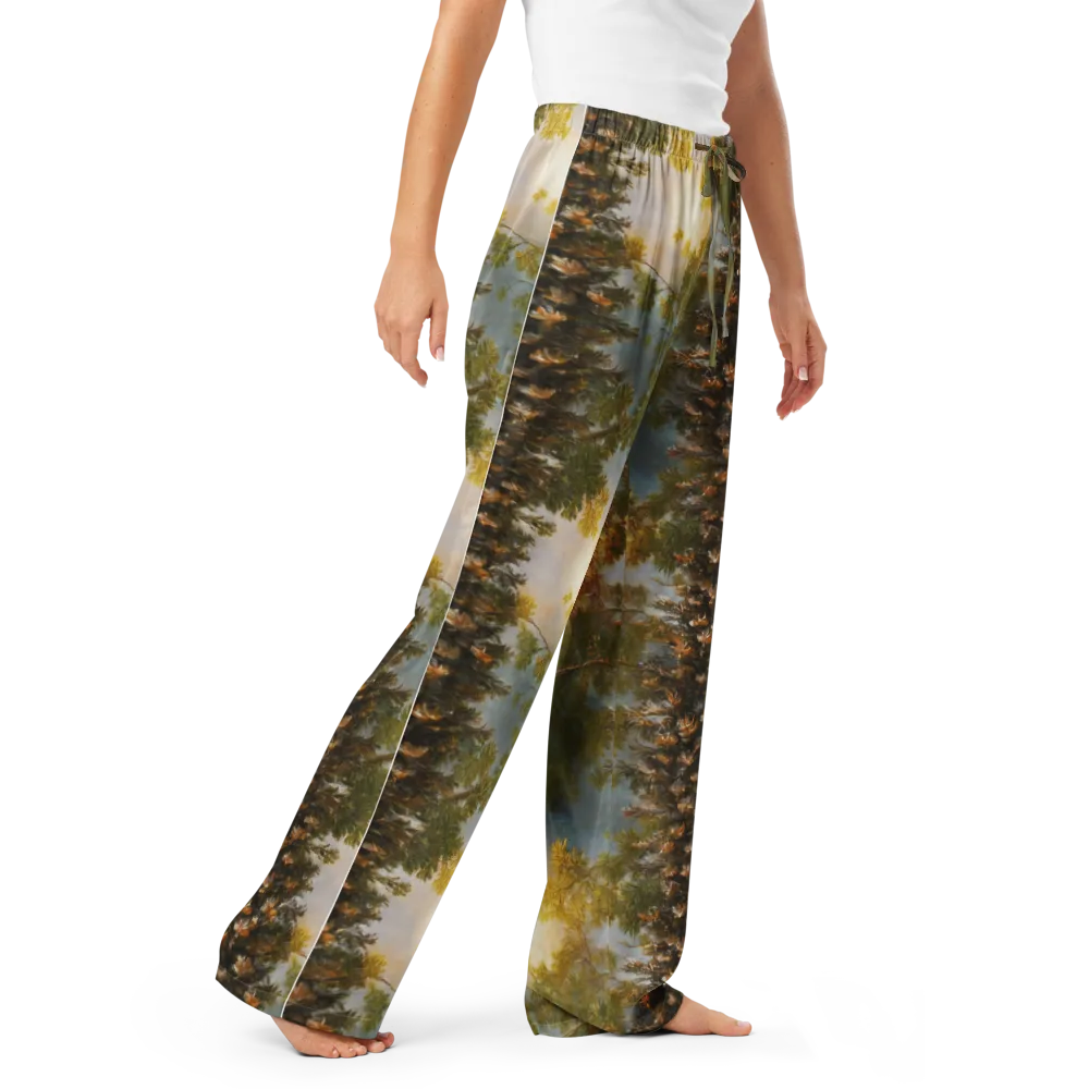 Golden Conifer on Women's Pajama Pants — Right Front