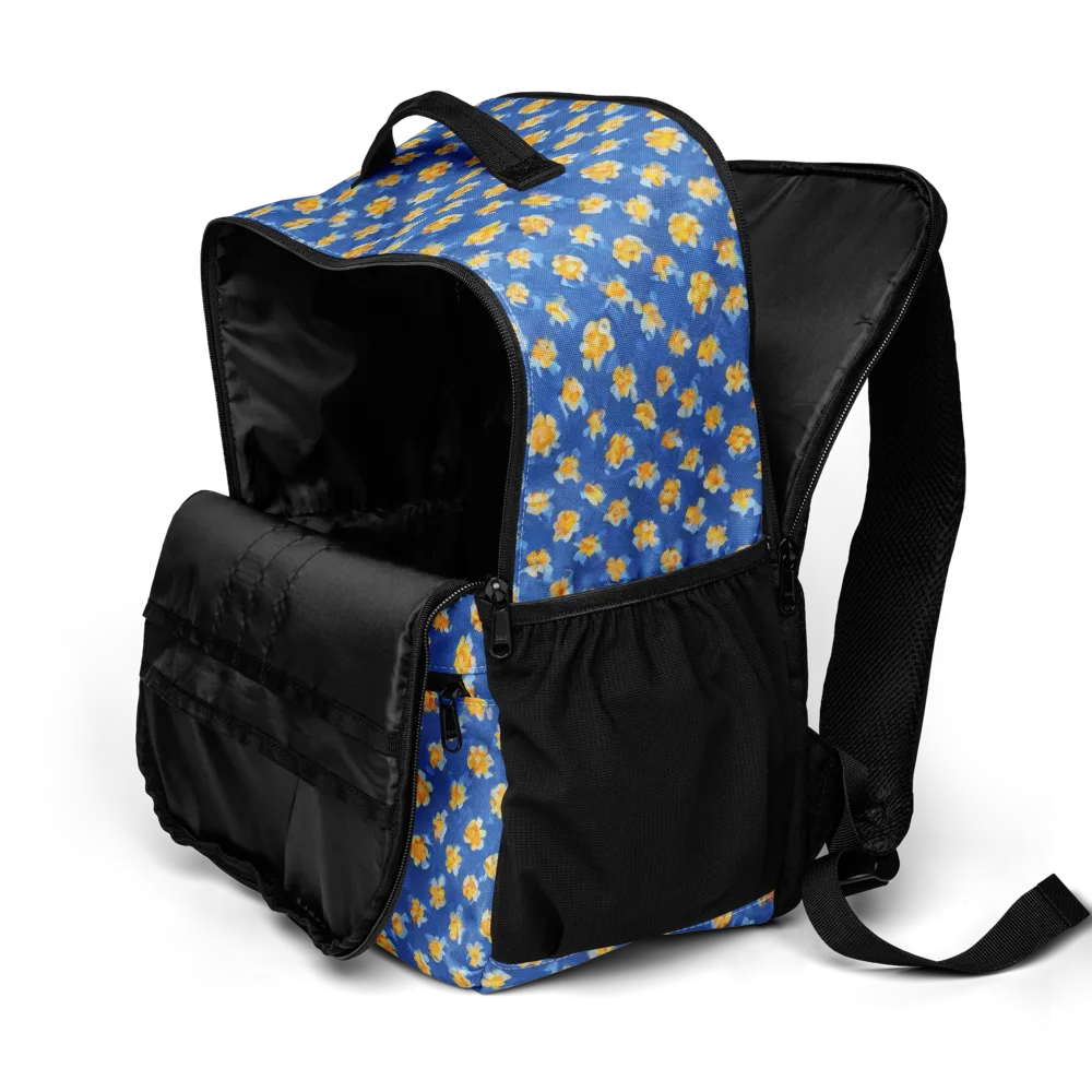 Cobalt Marigold on Utility Backpack — Product details 2