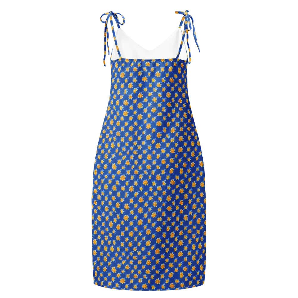 Cobalt Marigold on Slip Dress — Back