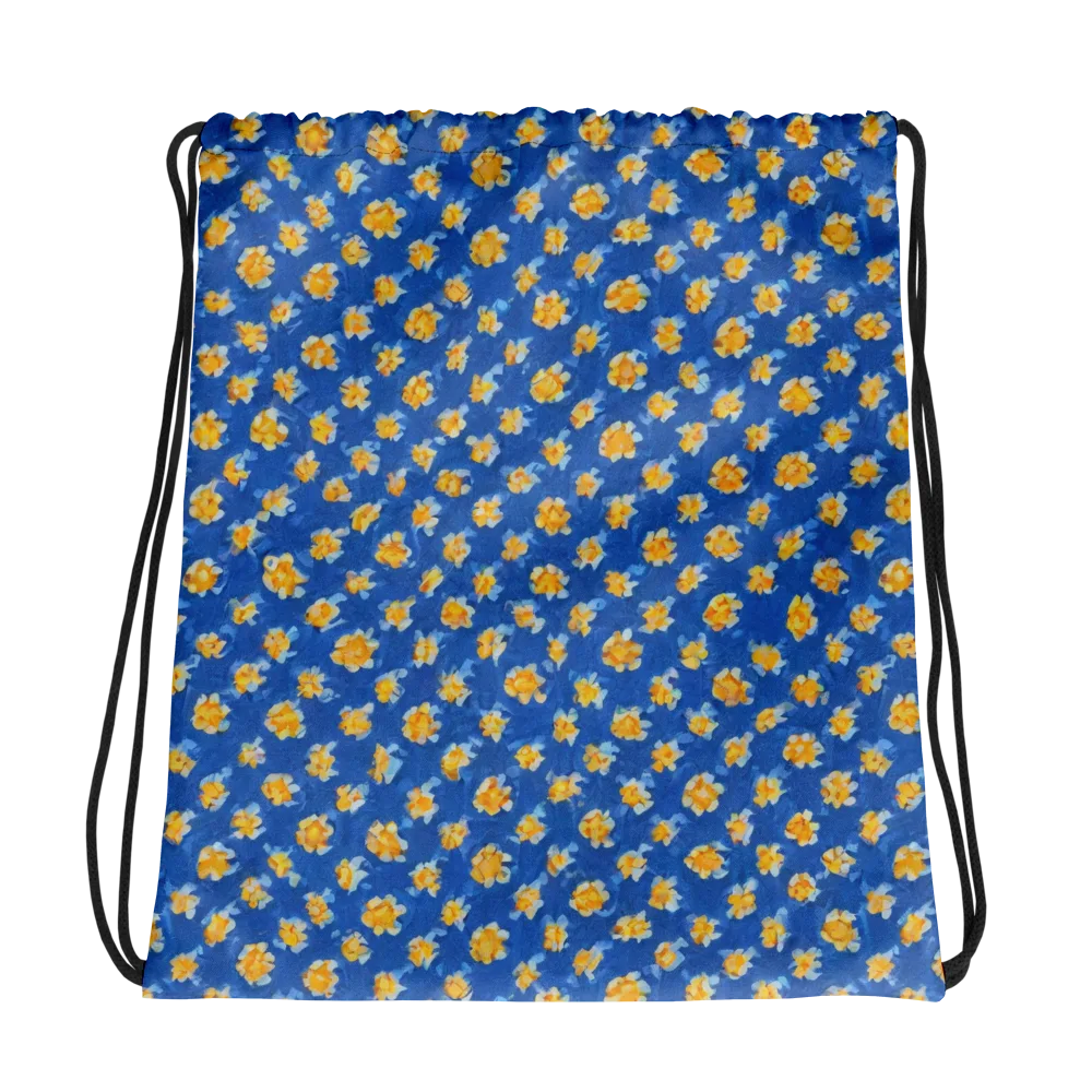 Cobalt Marigold on Drawstring Bag — Photo