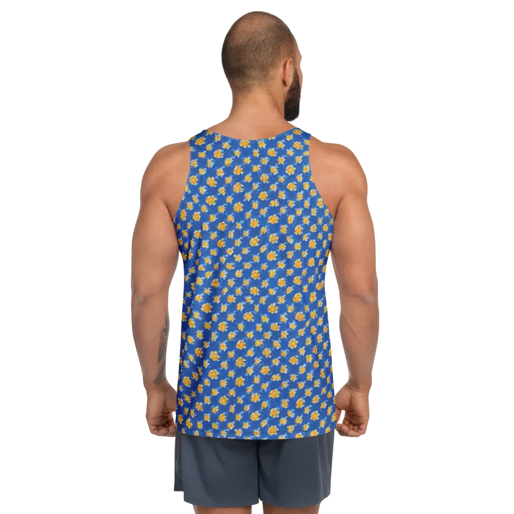 Cobalt Marigold on Men's Tank Top — Back