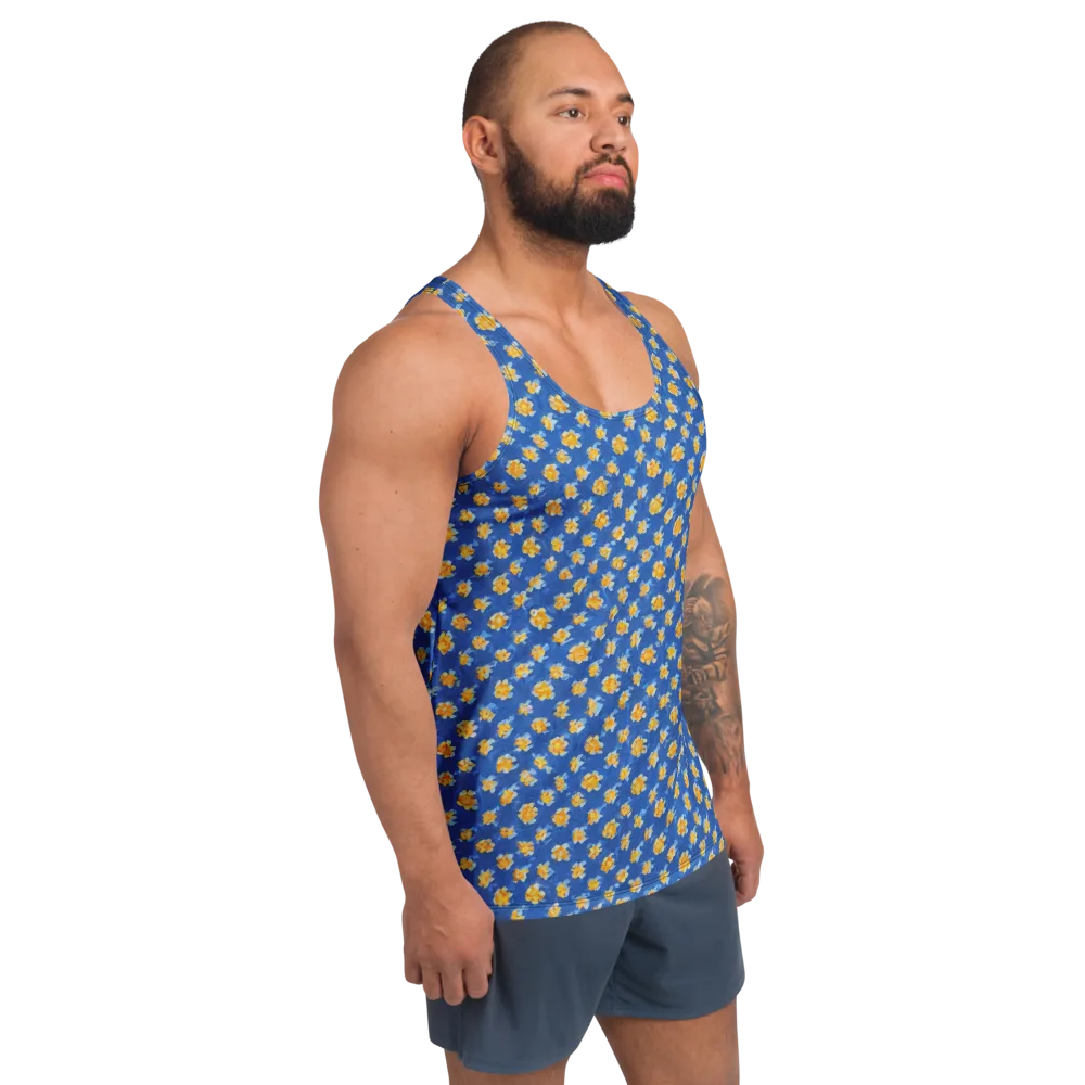 Cobalt Marigold on Men's Tank Top — Right Front