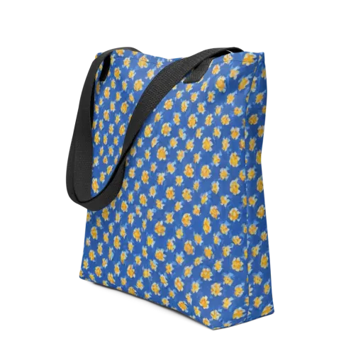 Cobalt Marigold on a Tote Bag