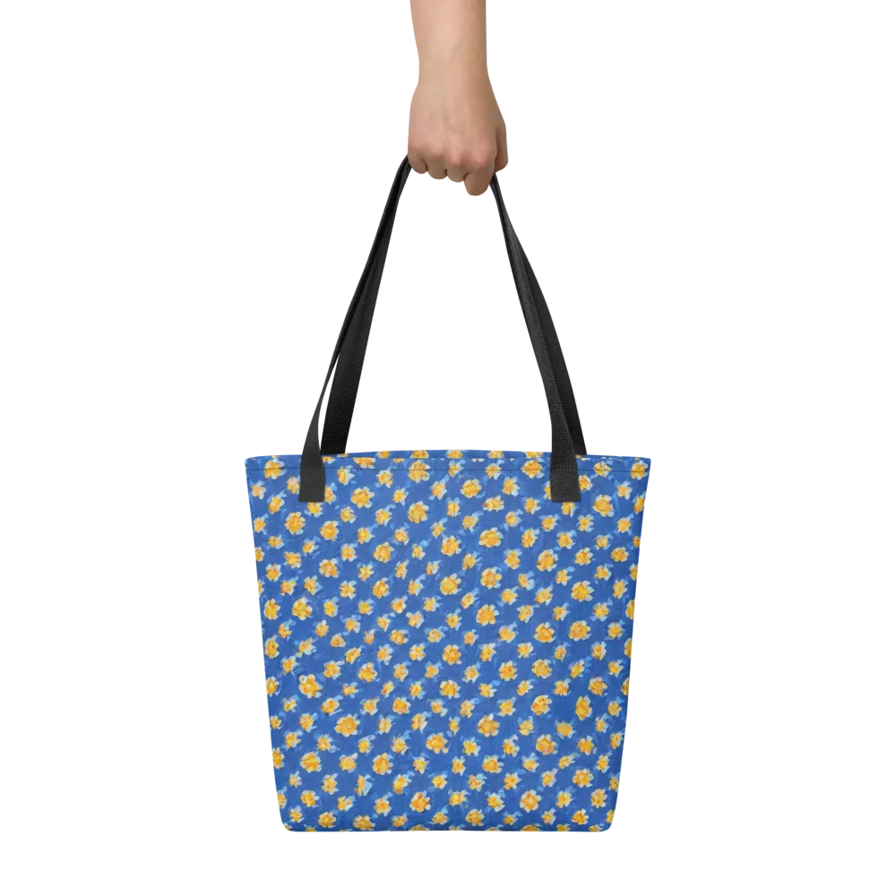 Cobalt Marigold on Tote Bag — Front