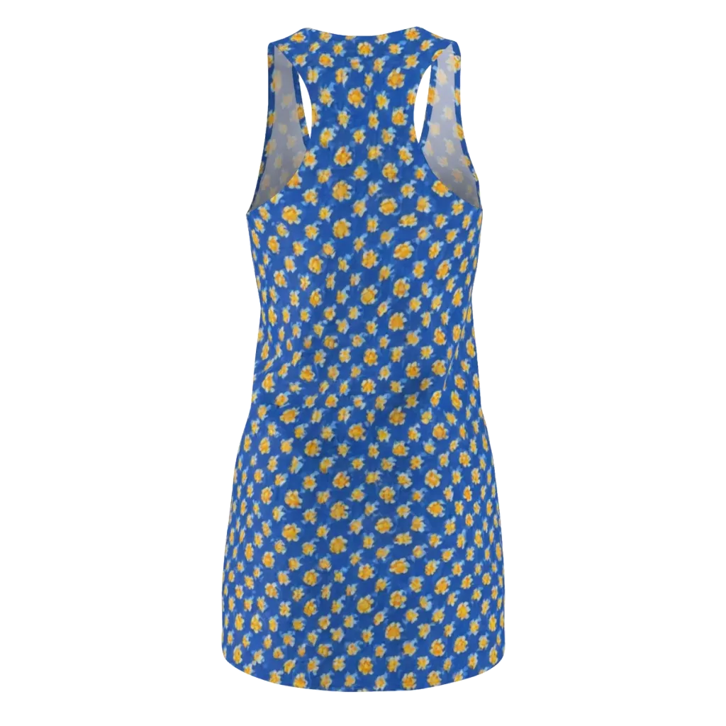 Cobalt Marigold on Racerback Dress — Back