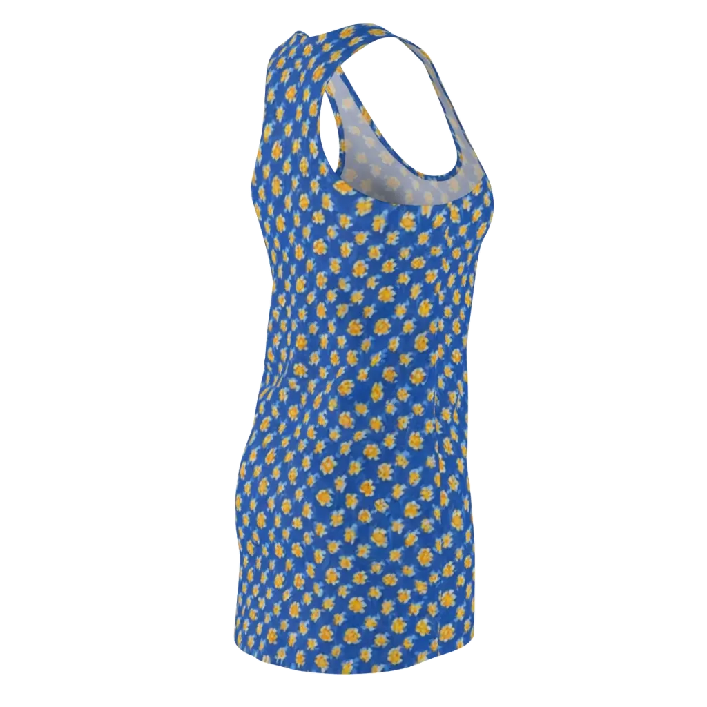 Cobalt Marigold on Racerback Dress — Back Side