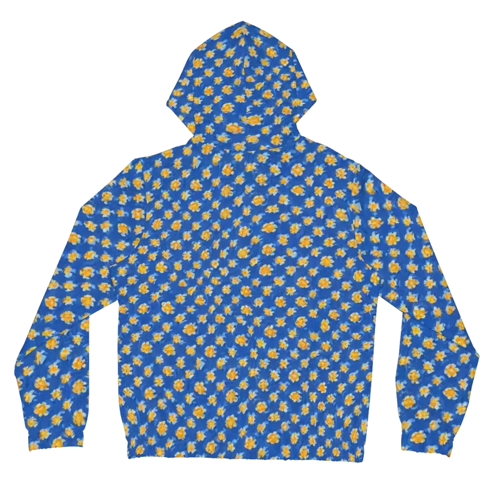 Cobalt Marigold on Women's Full-Zip Hoodie — Back