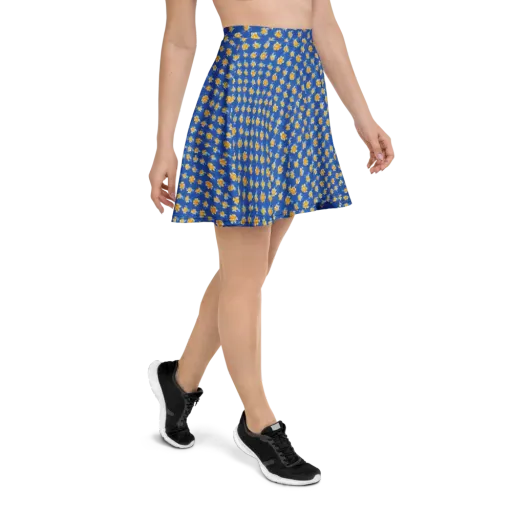 Cobalt Marigold on a Skater Skirt