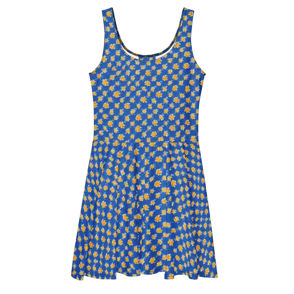 Cobalt Marigold on Skater Dress — Front