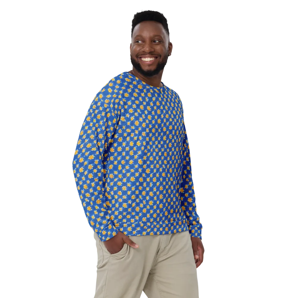Cobalt Marigold on Sweatshirt — Front