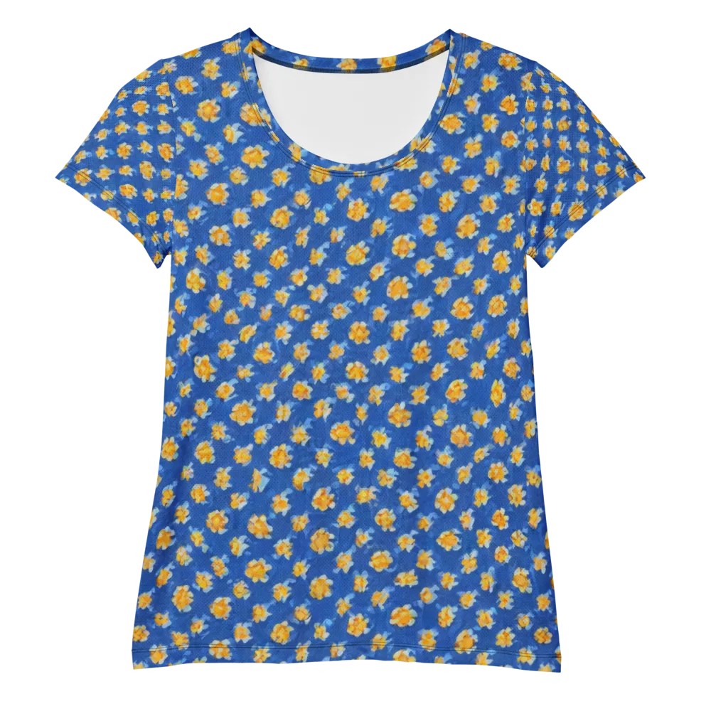 Cobalt Marigold on Women's Athletic T-Shirt — Front