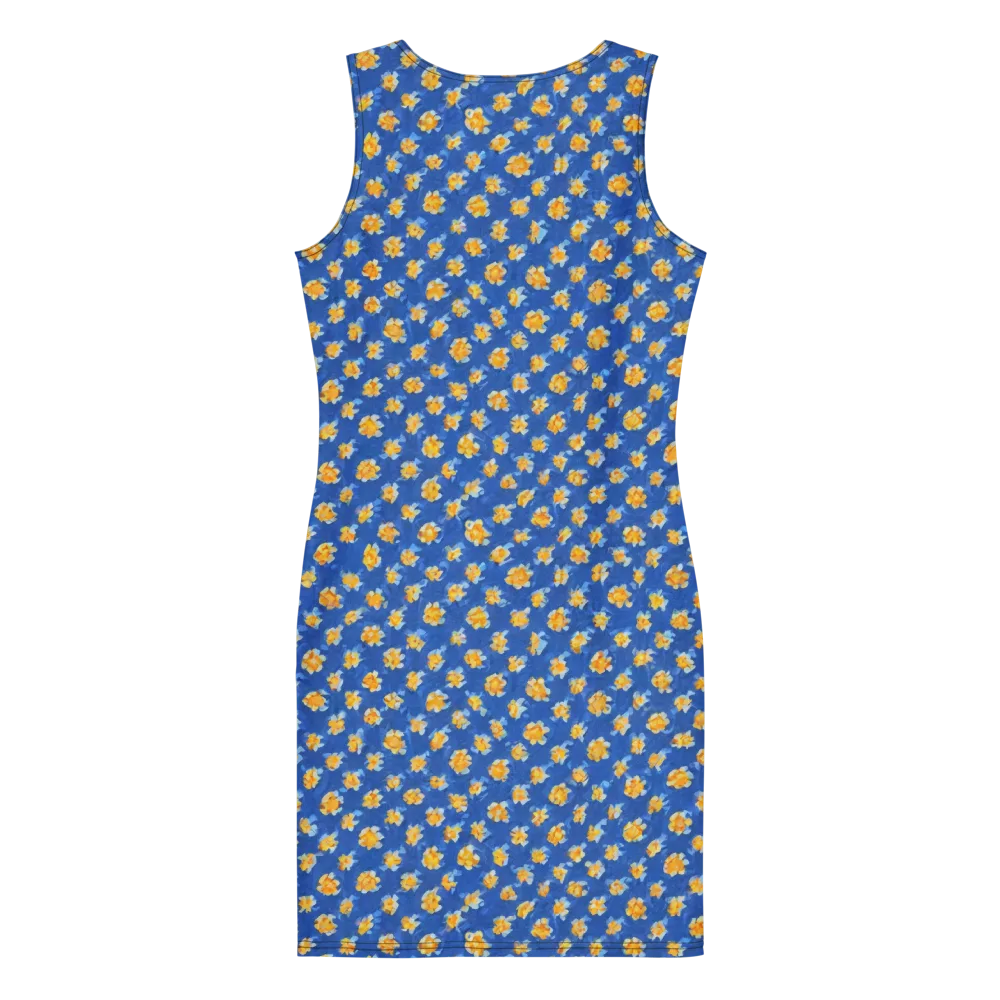 Cobalt Marigold on Bodycon Dress — Back