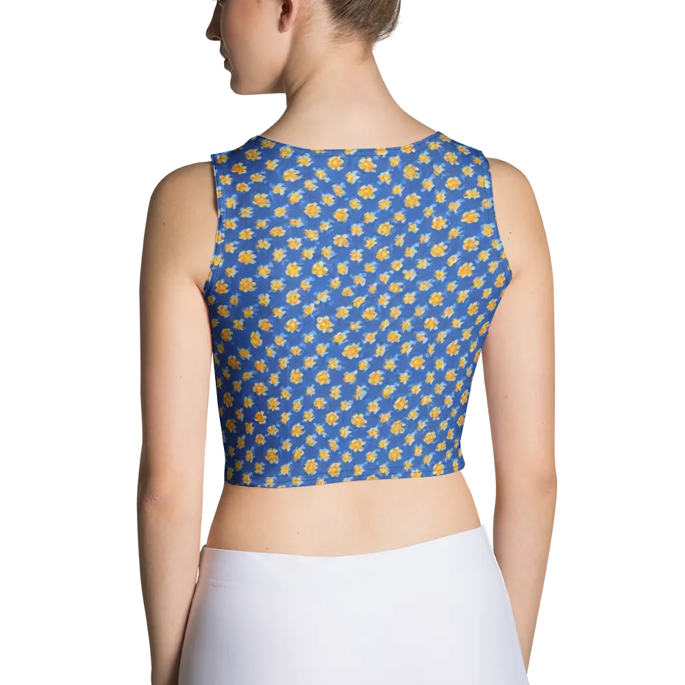 Cobalt Marigold on Crop Top — Back