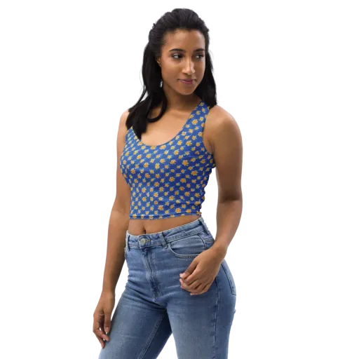 Cobalt Marigold on a Crop Top