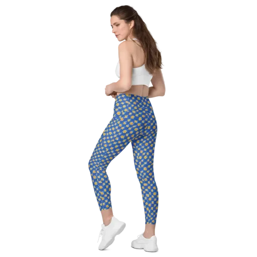 Cobalt Marigold on a Leggings with Pockets
