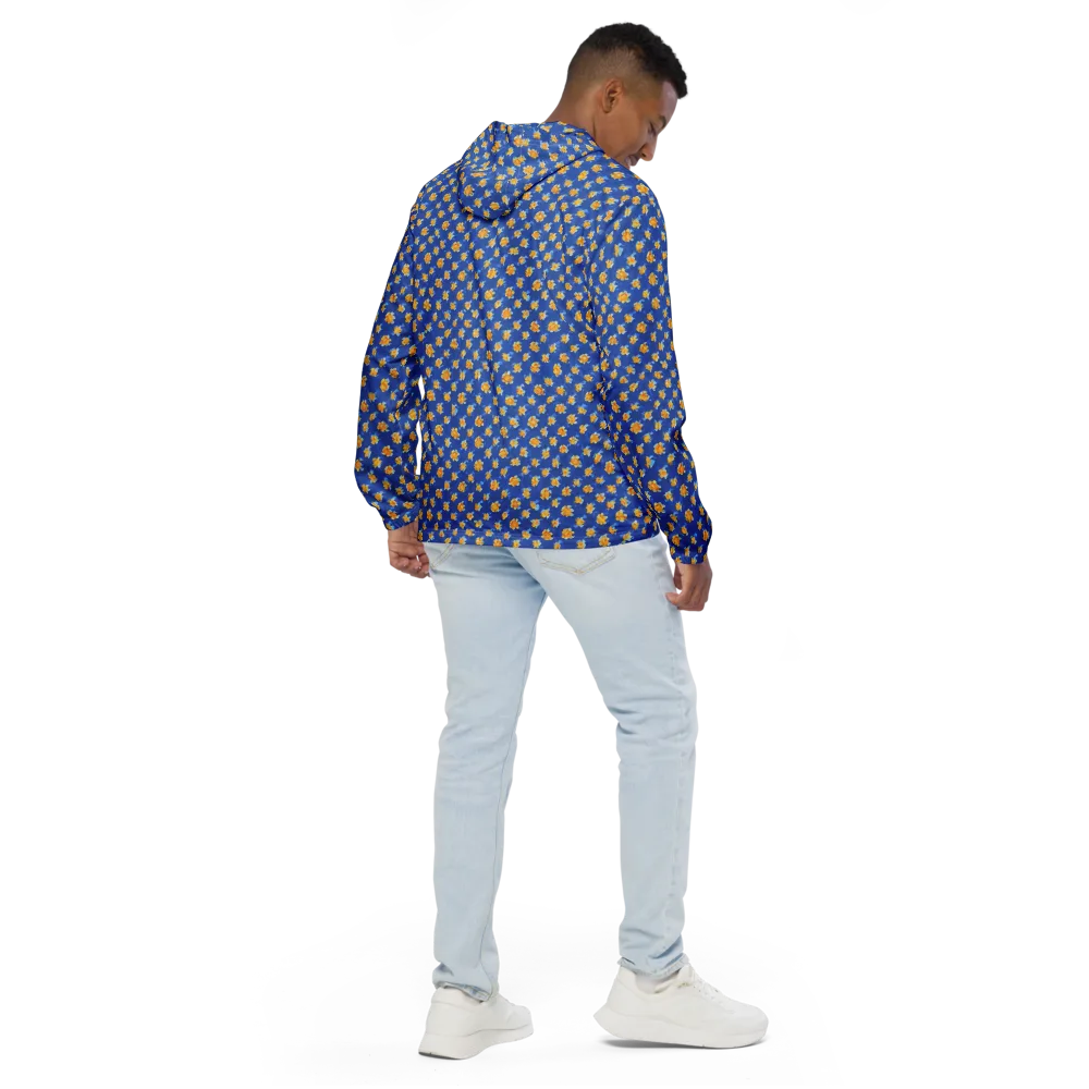 Cobalt Marigold on Men's Windbreaker — Back