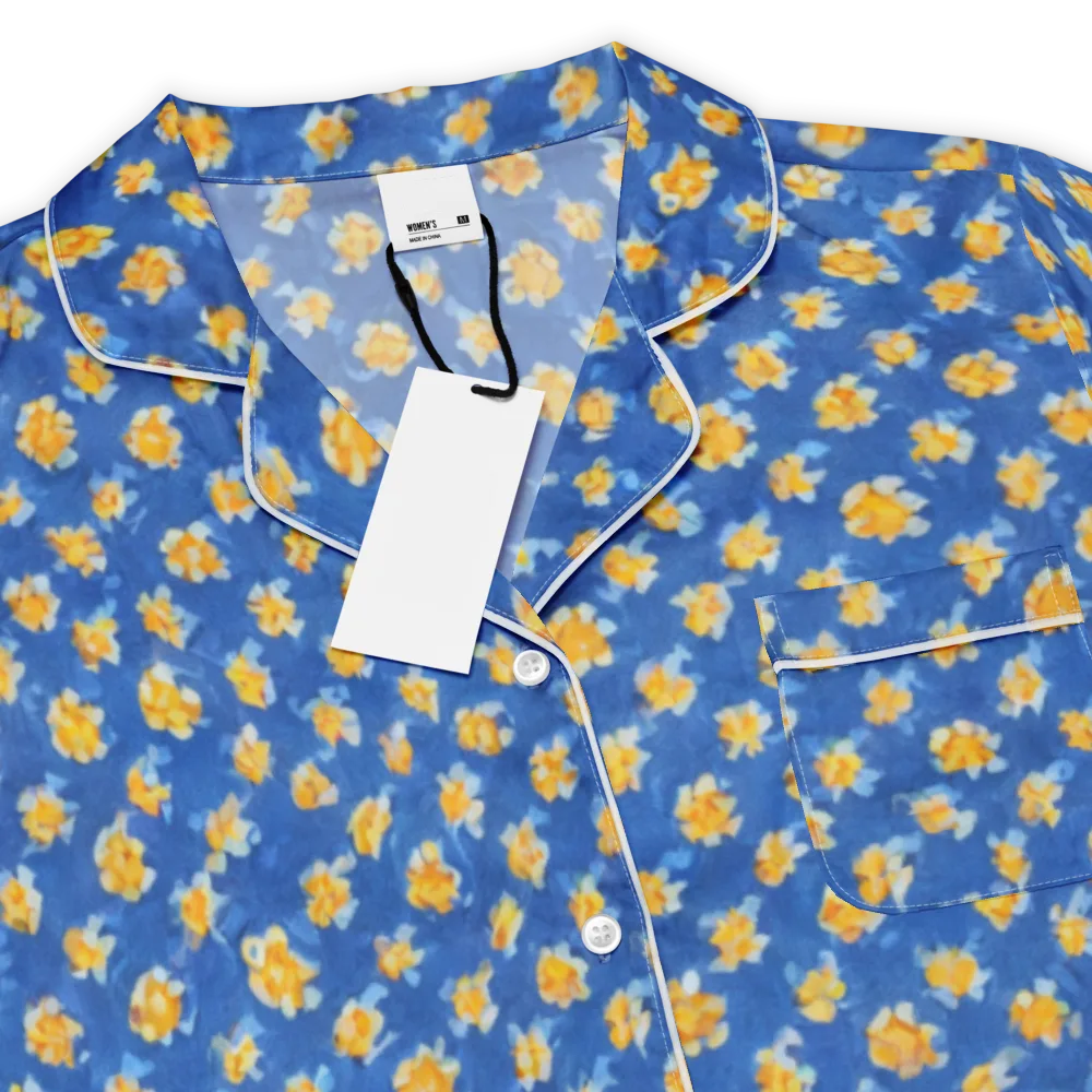 Cobalt Marigold on Women's Short Sleeve Pajama Top — Product details