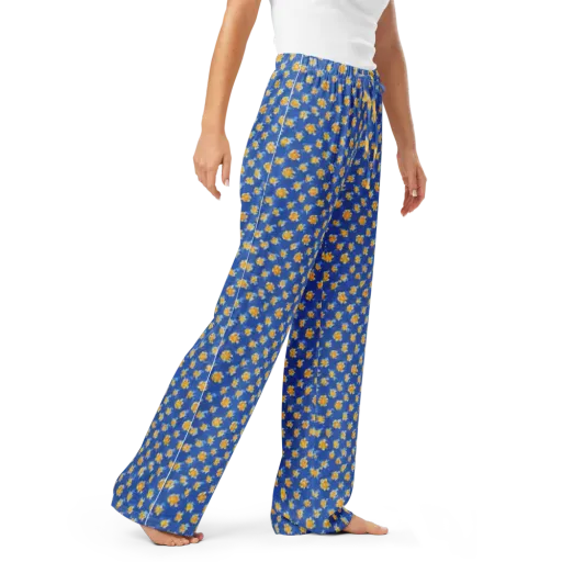 Cobalt Marigold on a Women's Pajama Pants