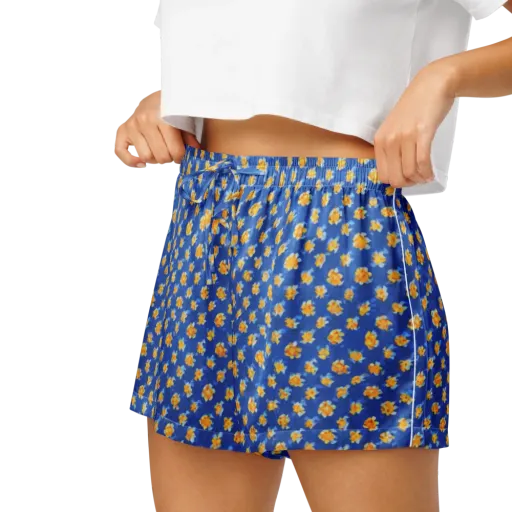 Cobalt Marigold on a Women's Pajama Shorts