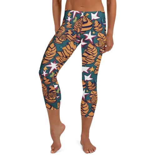 Starlit Shells on a Capri Leggings