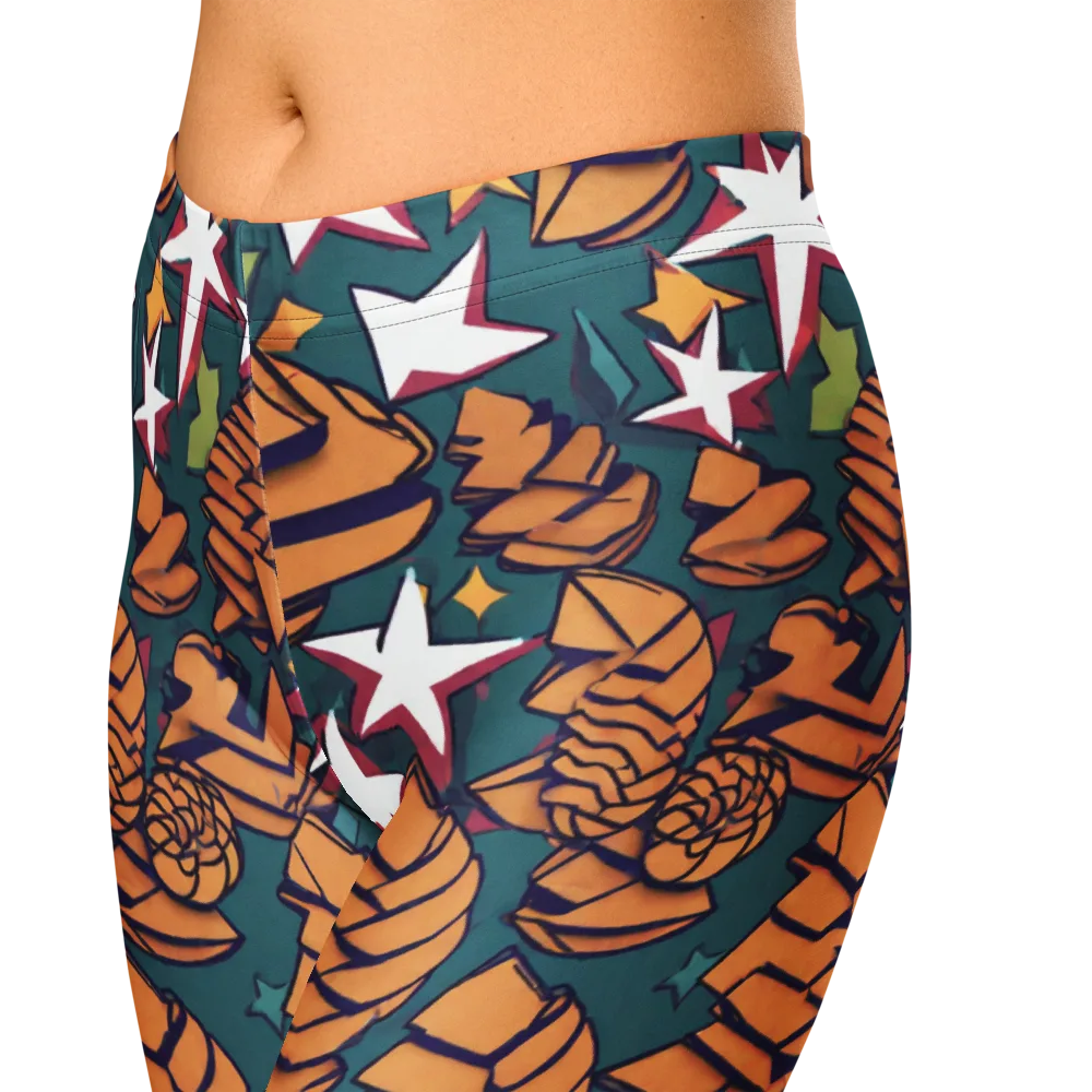 Starlit Shells on Capri Leggings — Zoomed-in