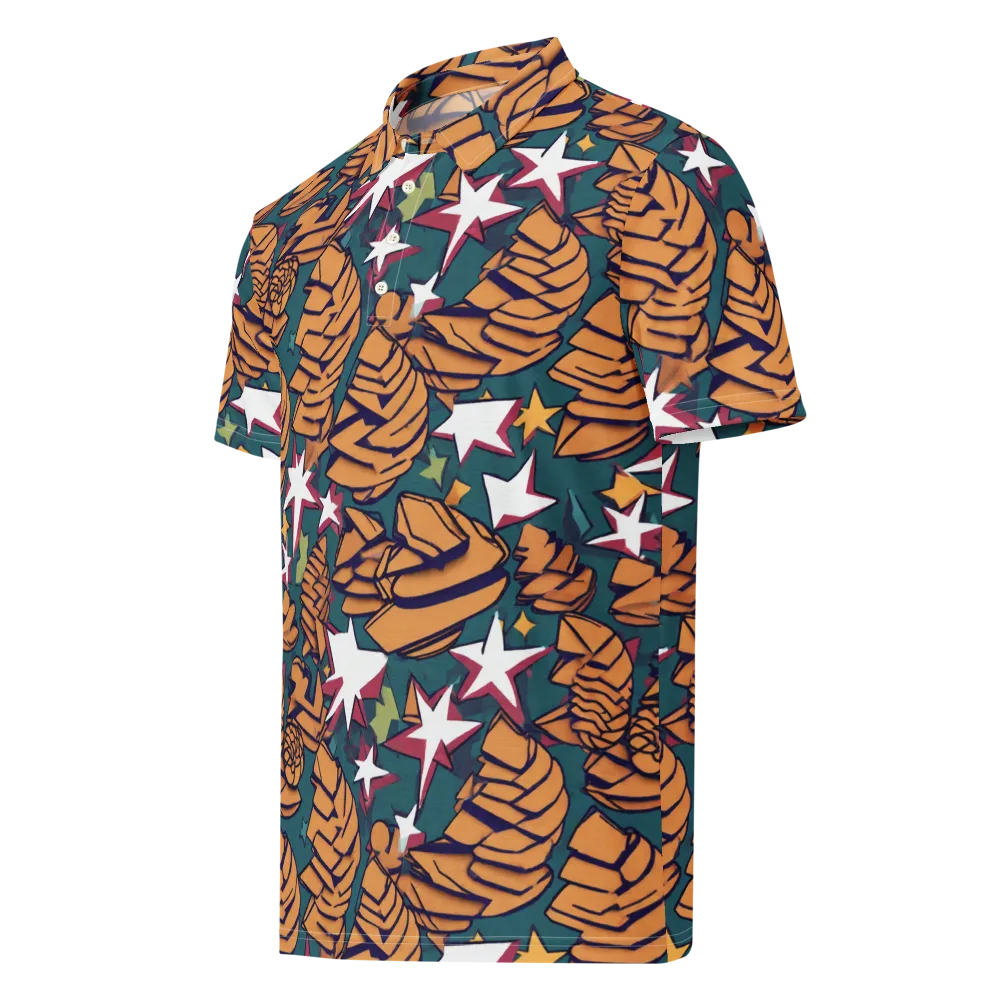 Starlit Shells on Men's Slim Fit Polo Shirt — Left Front
