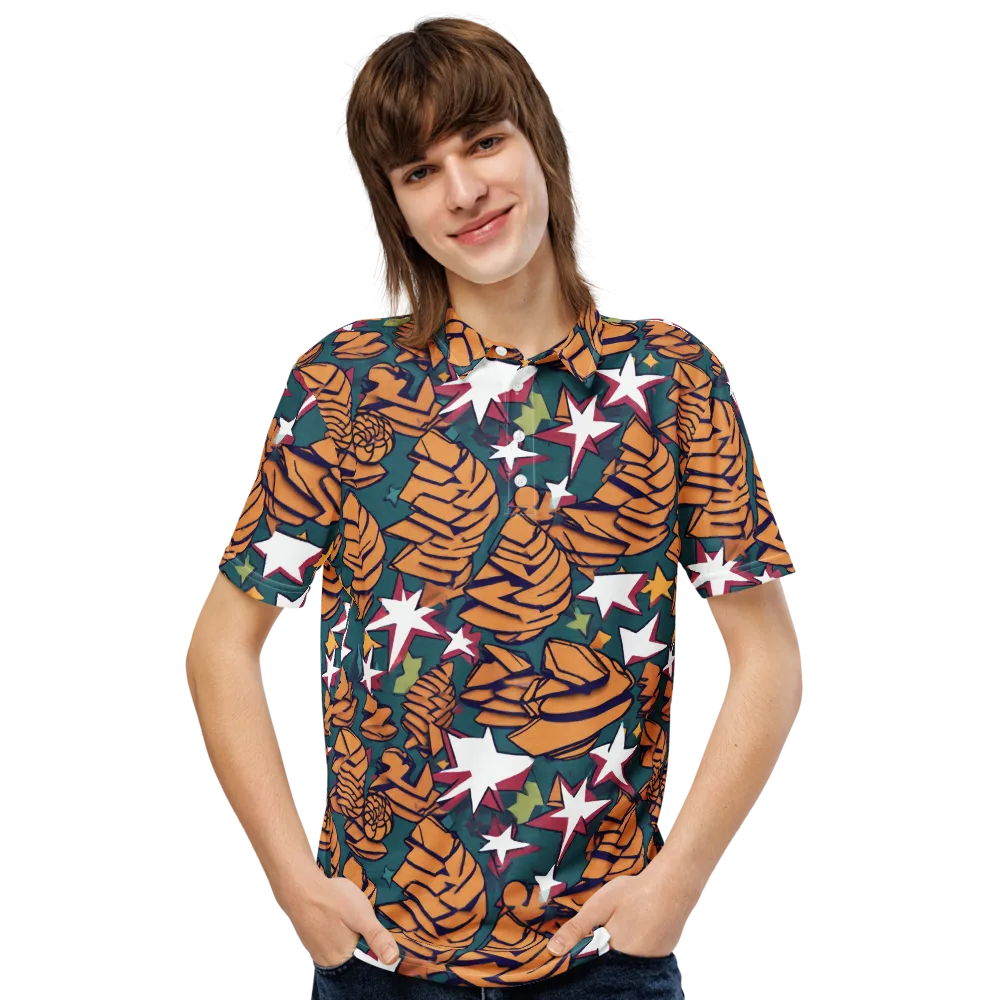 Starlit Shells on Men's Slim Fit Polo Shirt — Front