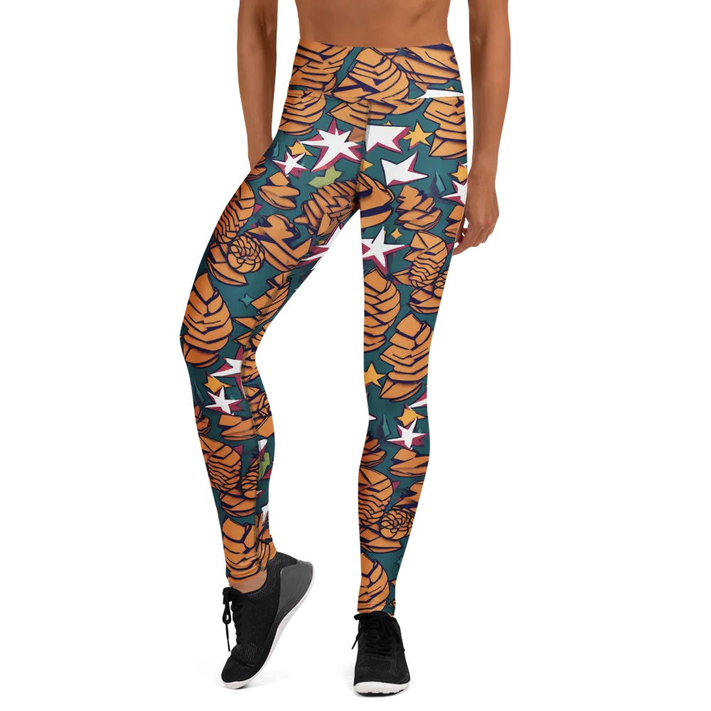 Starlit Shells on Yoga Leggings — Front