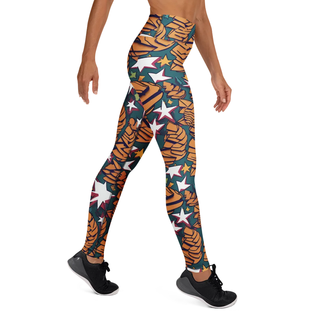 Starlit Shells on Yoga Leggings — Right