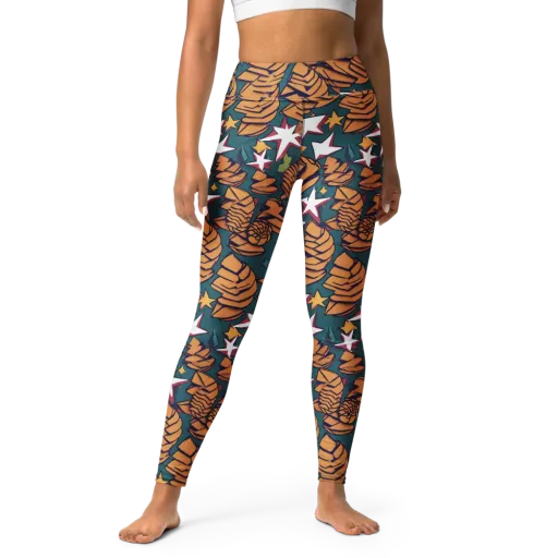 Starlit Shells on a Yoga Leggings