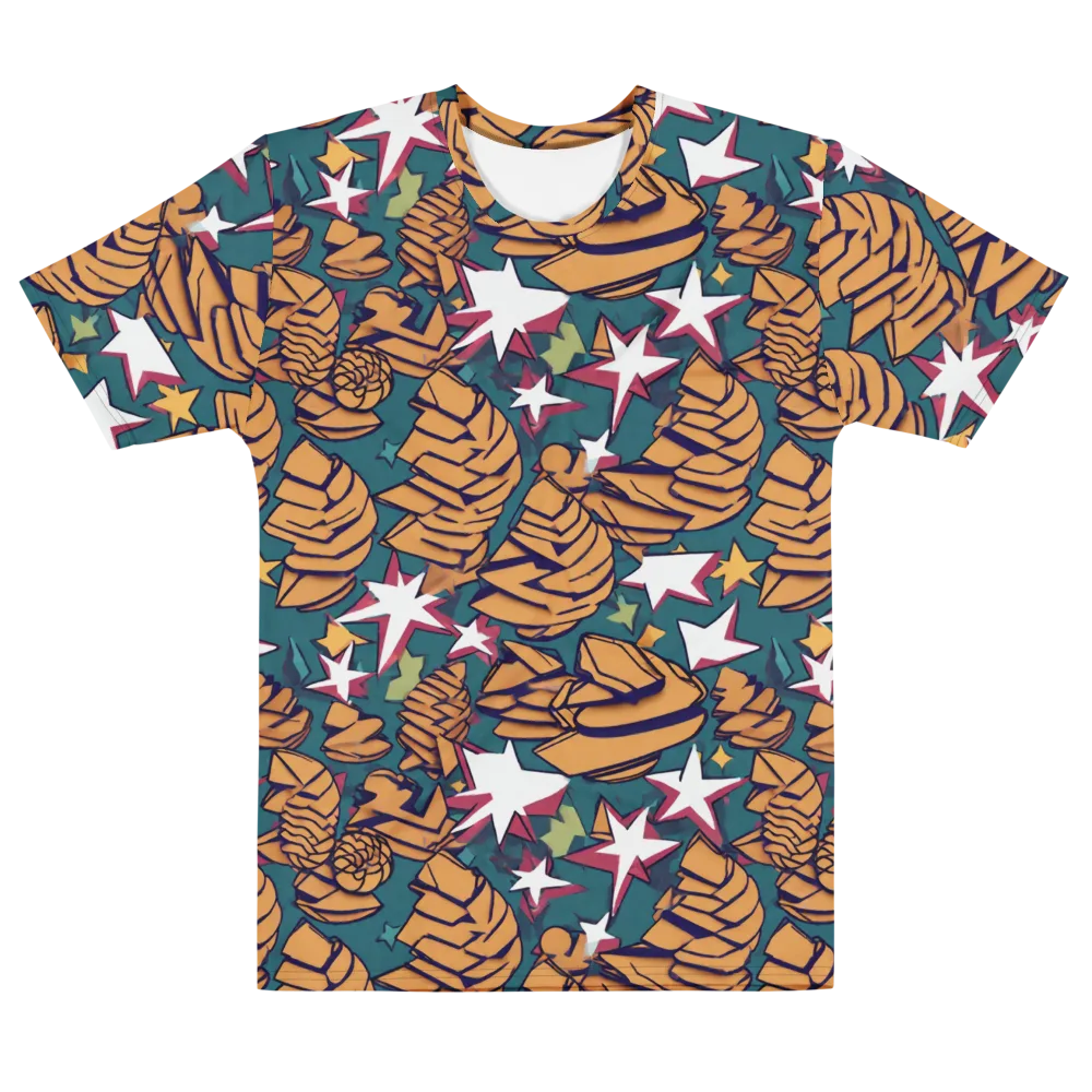 Starlit Shells on Men's Cotton Crew Neck T-Shirt — Front