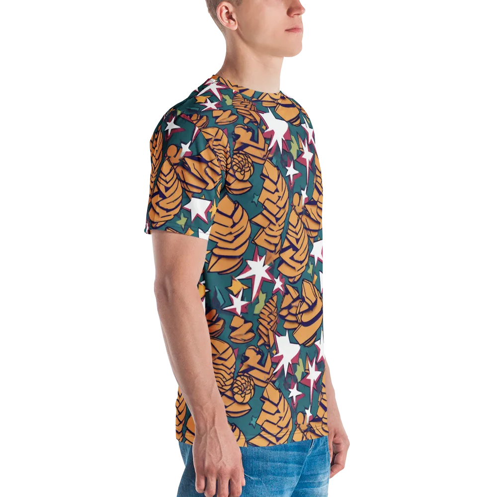 Starlit Shells on Men's Crew Neck T-Shirt — Right