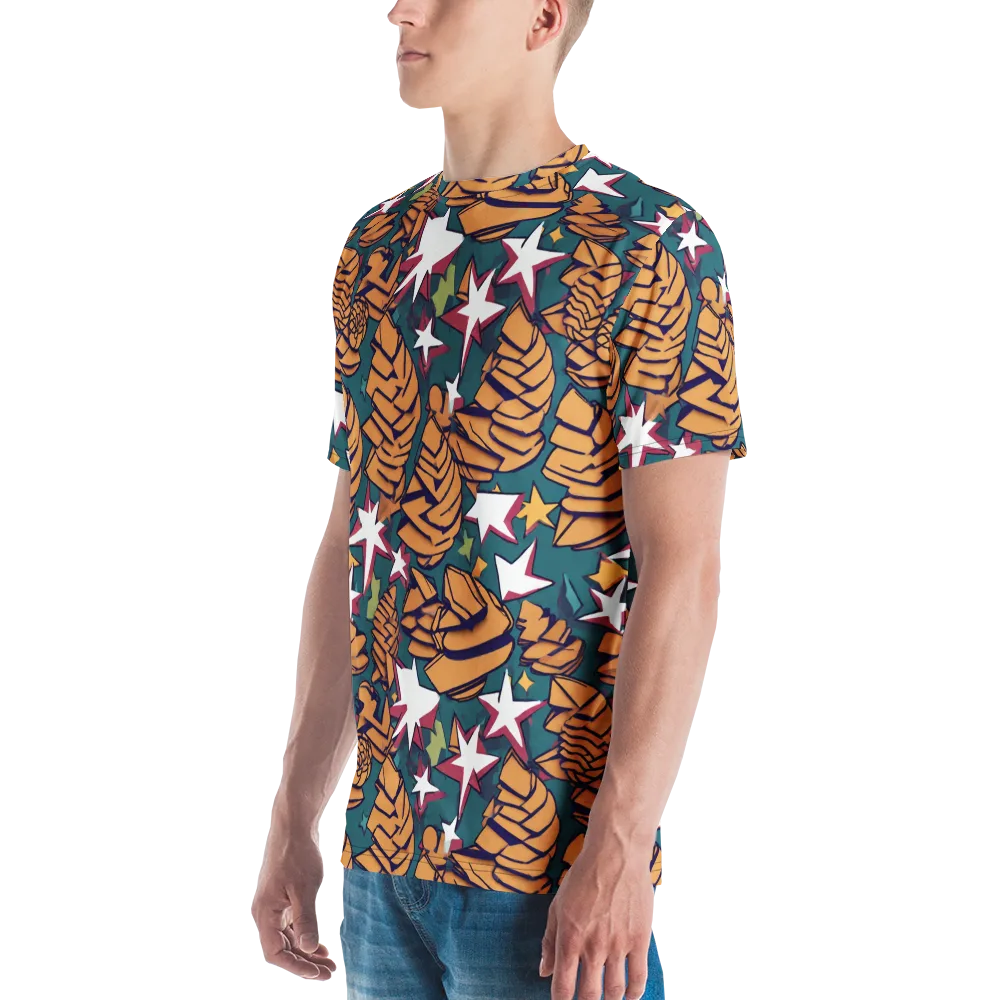 Starlit Shells on Men's Crew Neck T-Shirt — Left